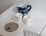 1:12 miniature coffee mug with handle tea cup set of 2 (White) - A023