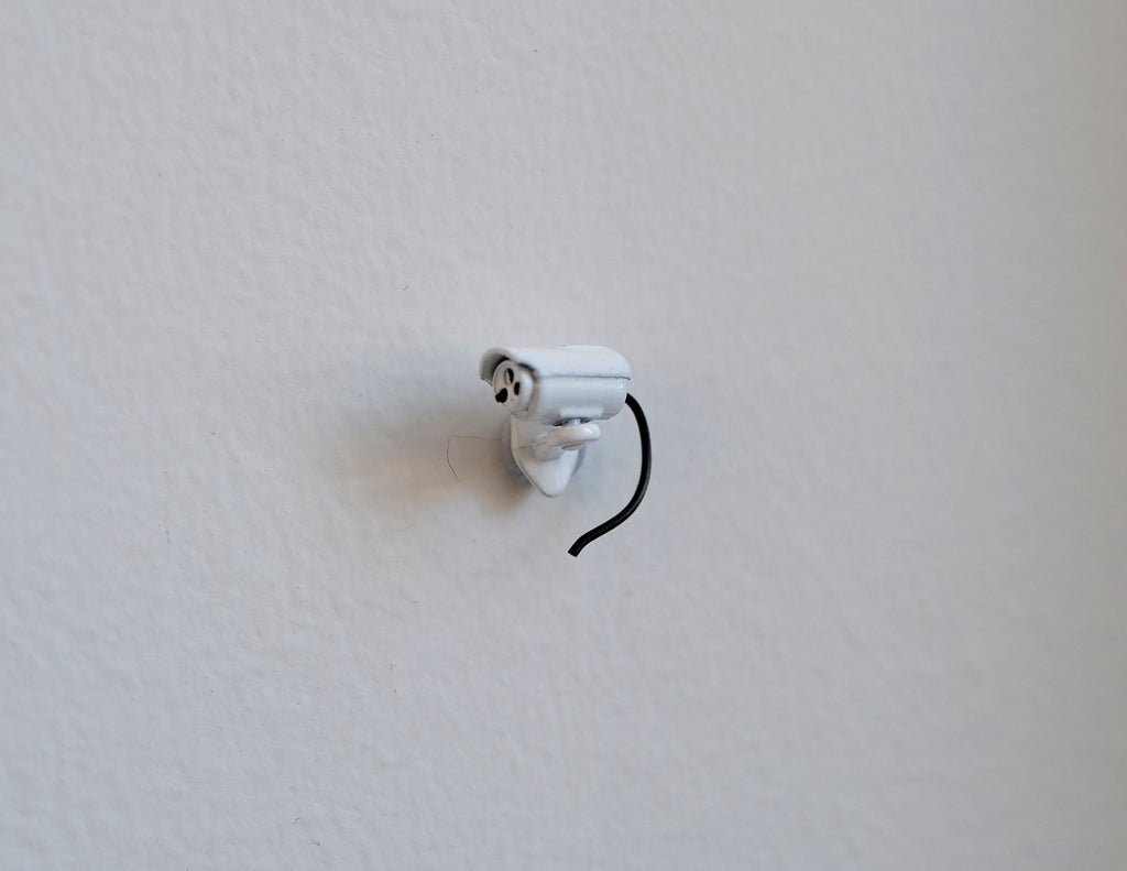 1:12 Scale Miniature Bullet Security Camera with Antenna, 1/2 inch long, DIY Dollhouse Supply (white)
