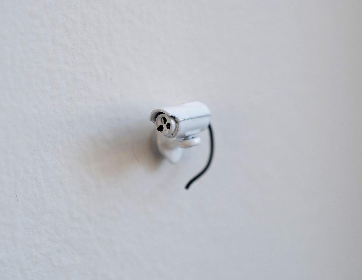 1:12 Scale Miniature Bullet Security Camera with Antenna, 1/2 inch long, DIY Dollhouse Supply (white)