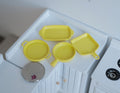 1:12 Scale Miniature Cookware and Bakeware Set, 4 Pieces, 1-9/16 inch long, DIY Dollhouse Supply (yellow)