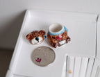 Pot à biscuits miniature en céramique pour maison de poupée, motif ours en peluche de Noël, échelle 1:12, hauteur 3 cm (1-3/16 po), accessoire de bricolage