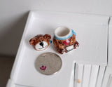 1:12 Dollhouse Supplies Miniature Christmas Bear Cookie Container / Cookie Jar / Candy Jar / Candy Container - A025
