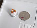 1:12 Scale Miniature Christmas Cake with White Icing and Orange Fruit, 13/16 inch dia., DIY Dollhouse Supply