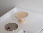 1:12 Scale Miniature Ceramic Pedestal Cake Stand, 9/16 inch tall, DIY Dollhouse Supply (beige)