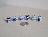 1:12 Miniature Small Ceramic Jug Set of 6 - B073
