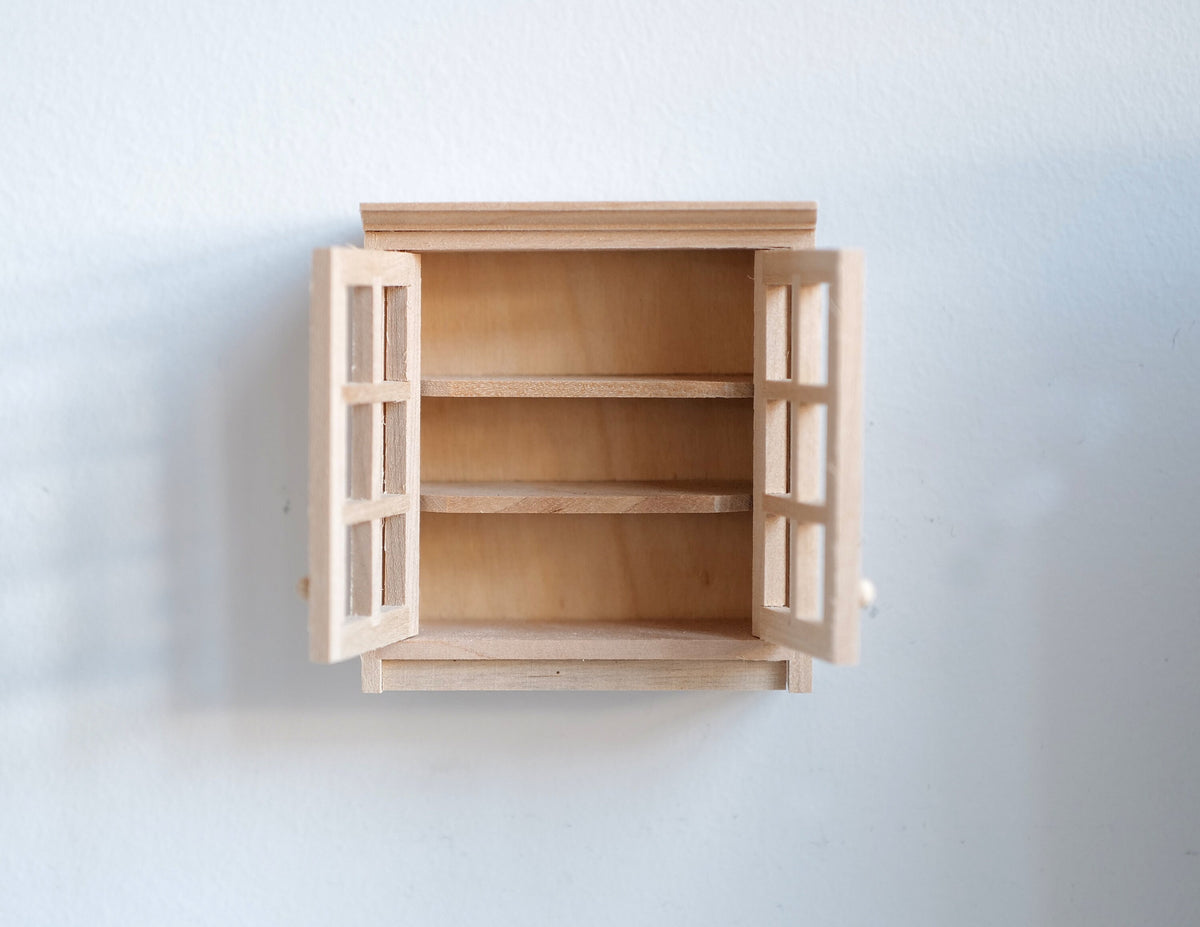 Dollhouse miniature 1:12 scale unfinished, unpainted Kitchen Wood Wall Bracket, Wall rack, wall shelf kitchen cabinet - J035