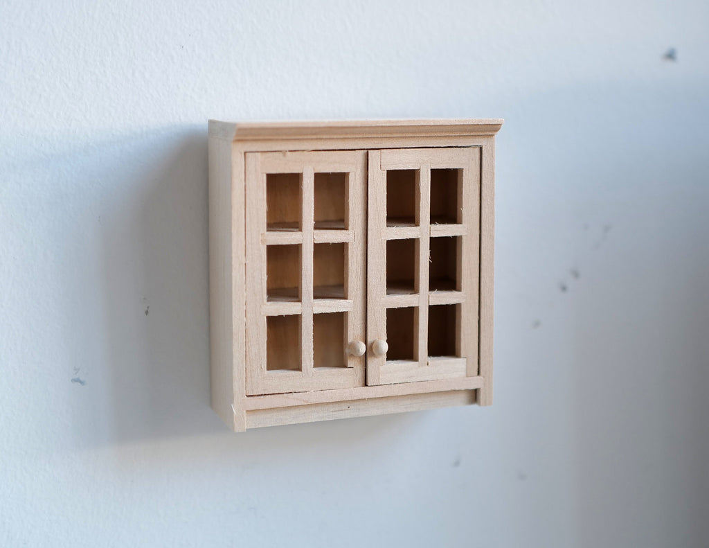 Dollhouse miniature 1:12 scale unfinished, unpainted Kitchen Wood Wall Bracket, Wall rack, wall shelf kitchen cabinet - J035