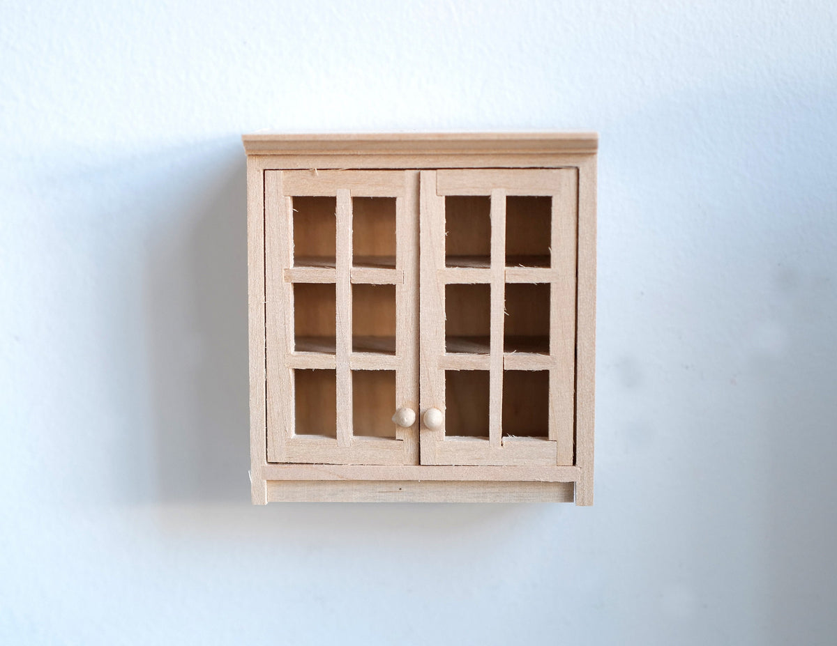 Dollhouse miniature 1:12 scale unfinished, unpainted Kitchen Wood Wall Bracket, Wall rack, wall shelf kitchen cabinet - J035