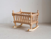 Dollhouse Miniature unpainted, unfinished, baby cribs toddler infant bed dolls house wooden bed 1 12th scale miniature - TWS2