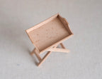 1:12 Scale Miniature Unpainted Wood Butler Tray Stand, Folding X Legs, 2-9/16 inch tall, DIY Dollhouse Supply