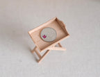 1:12 Scale Miniature Unpainted Wood Butler Tray Stand, Folding X Legs, 2-9/16 inch tall, DIY Dollhouse Supply