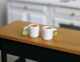 1:12 scale Dollhouse Miniature Cup of tea 2 cups - E083