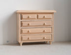 Miniatura a escala 1:12 de cómoda de madera sin pintar, 3-3/8 inch de alto, suministros DIY para casa de muñecas