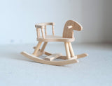 Dollhouse Supplies Miniature Unfinished, Unpainted Rocking Horse Small Trojan Horse - H015