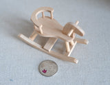 Dollhouse Supplies Miniature Unfinished, Unpainted Rocking Horse Small Trojan Horse - H015