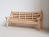1:12 Dollhouse miniature unpainted, unfinished Wooden Bench / Garden Bench / Garden Seat - I015