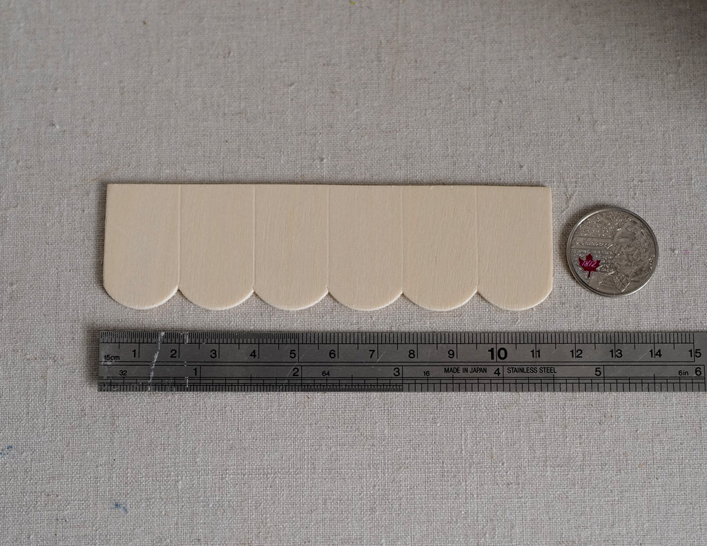 1:12 Scale Miniature Dollhouse Unpainted Round Butt Wood Shingle Strips, Set of 12, 4-1/2 inch long