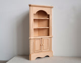 1:12 Dollhouse corner curio cabinet unpainted, unfinished furniture i032