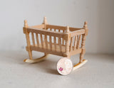 Dollhouse Miniature unpainted, unfinished, baby cribs toddler infant bed dolls house wooden bed 1 12th scale miniature - J005