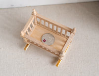 Dollhouse Miniature unpainted, unfinished, baby cribs toddler infant bed dolls house wooden bed 1 12th scale miniature - TWS2