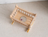 Dollhouse Miniature unpainted, unfinished, baby cribs toddler infant bed dolls house wooden bed 1 12th scale miniature - J005