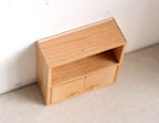 1:12 Scale Miniature Unpainted Wood Sideboard, 2 Doors, Open Top Shelf, 2-15/16 inch tall, DIY Dollhouse Supply
