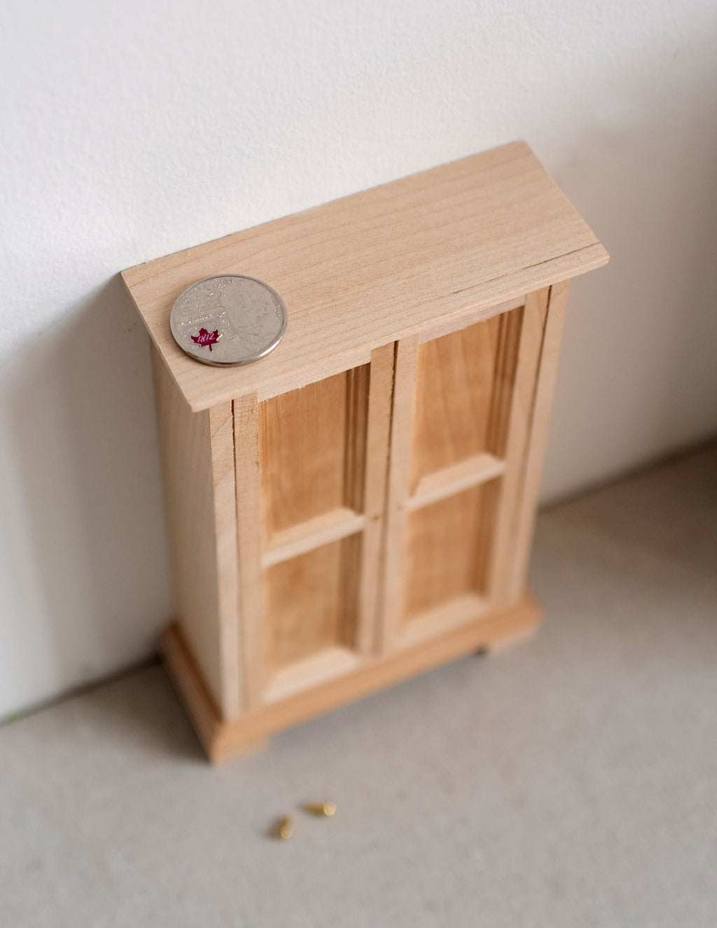 Dollhouse miniature unpainted, unfinished bedroom closet dolls house dresser armoire 1 12th scale miniature - I014