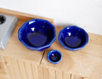 1:12 Scale Miniature Ceramic Bowls, Set of 3, 1-1/2 inch wide, DIY Dollhouse Supply (cobalt blue)