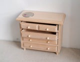 1:12 Dollhouse Supplies miniature unpainted unfinished 4-drawer chest, Dollhouse Supplies Furniture drawer chest, 1/12th scale dresses H013