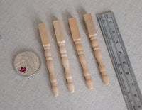 1:12 Dollhouse Miniature Baluster Newel Post Staircase Stair Legs Stairway Unpainted Unfinished Table Legs Set of 4 - J029