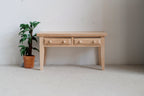 Bureau miniature en bois brut à l'échelle 1:12, 2 tiroirs, galerie arrière, 10,5 cm de long, fournitures pour maison de poupée à faire soi-même