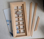 Porte à battants miniature pour maison de poupée à l'échelle 1:12 en bois non peint avec cadre et chambranle, 19,5 cm de hauteur
