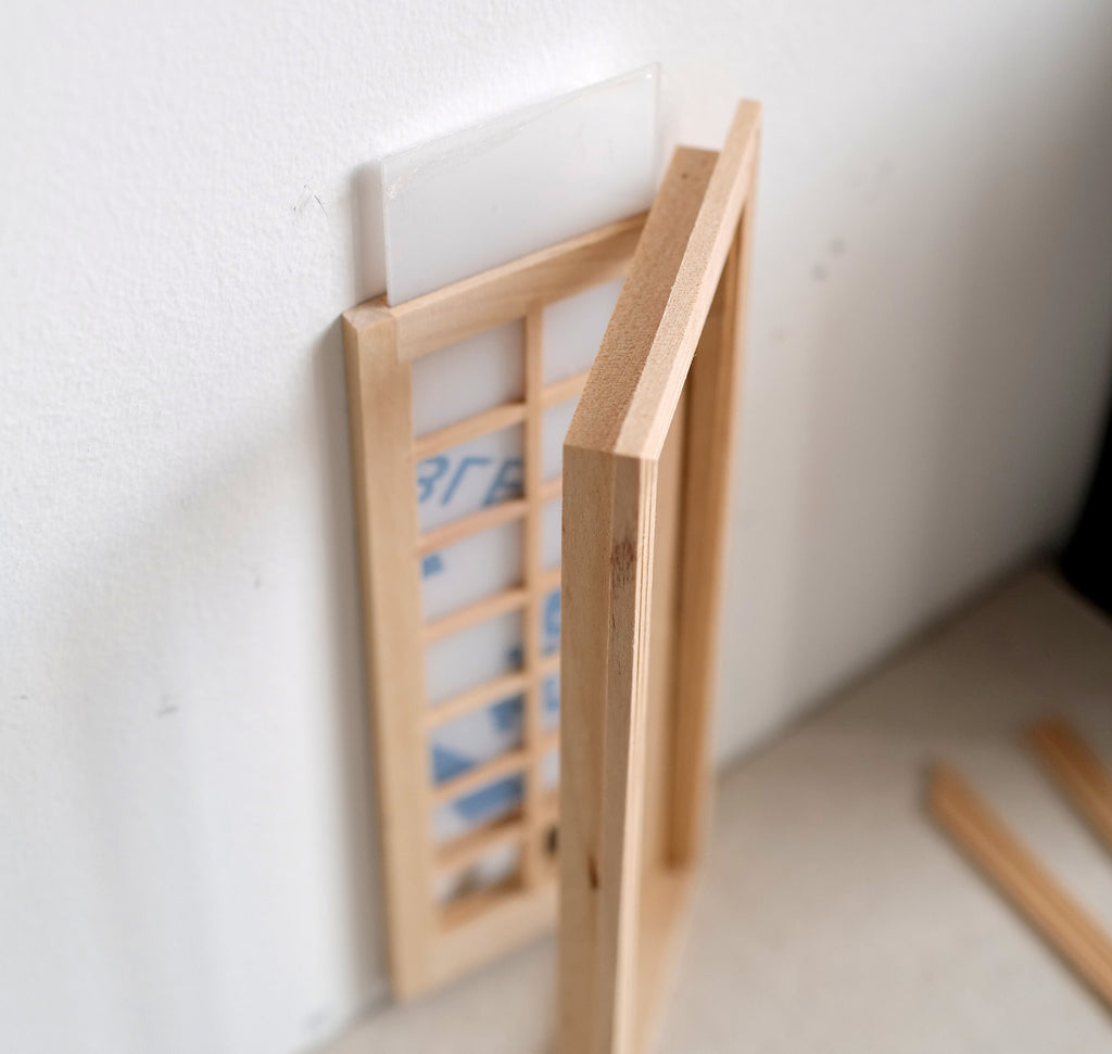 1:12 Scale Miniature Dollhouse Unpainted Wood Casement Door with Frame and Casing, 7-11/16 inch tall