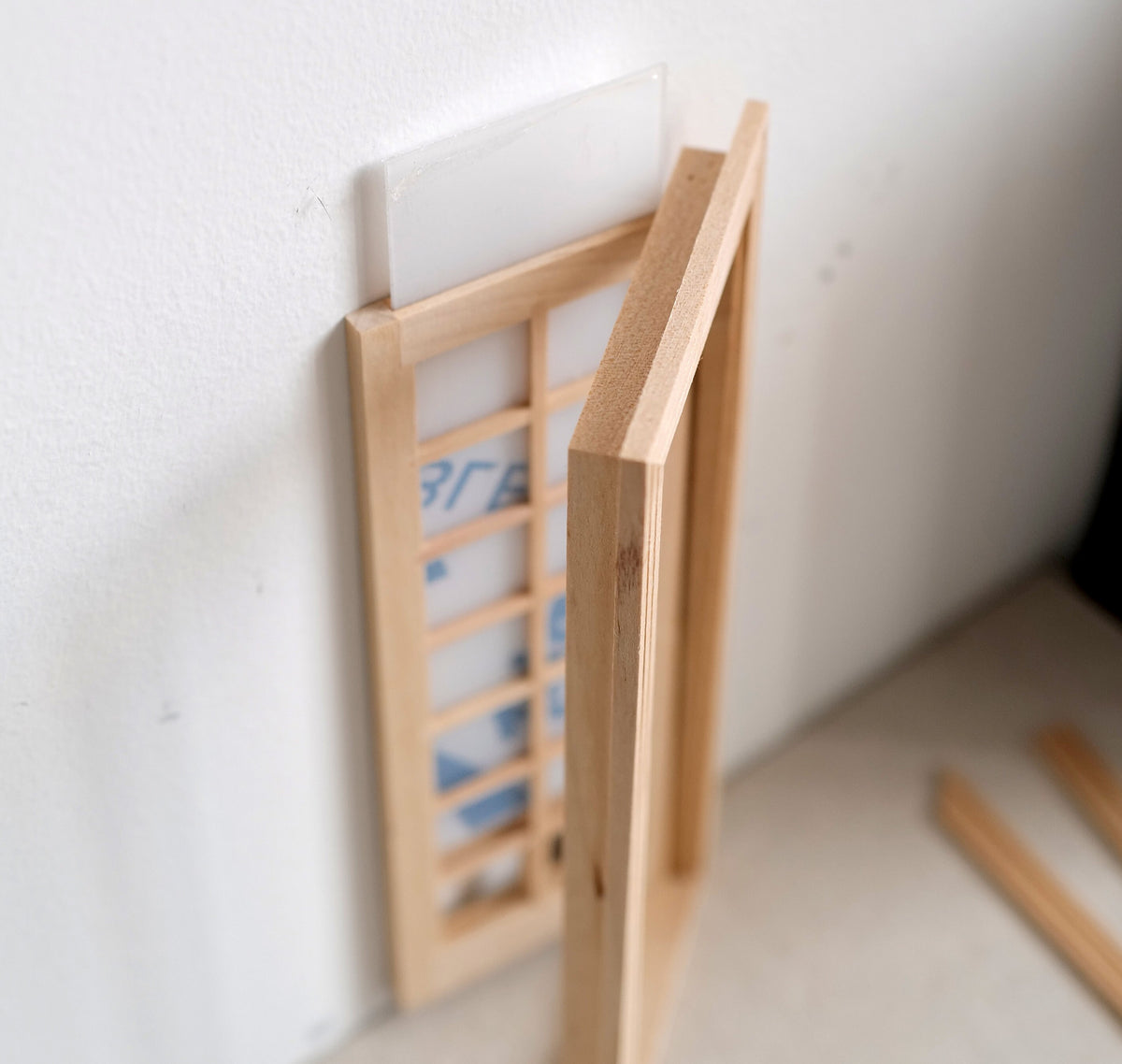 1:12 Scale Miniature Dollhouse Unpainted Wood Casement Door with Frame and Casing, 7-11/16 inch tall