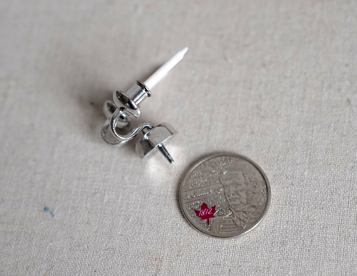 1:12 Scale Miniature Wall Sconce, 2 Arms with Candles, 1-1/4 inch tall, DIY Dollhouse Supply (silver) (non-electric)