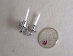 1:12 Scale Miniature Wall Sconce, 2 Arms with Candles, 1-1/4 inch tall, DIY Dollhouse Supply (silver) (non-electric)
