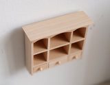 Dollhouse Supplies miniature 1:12 scale unfinished, unpainted Kitchen Wood Wall Bracket, Wall rack, wall shelf kitchen cabinet - H012