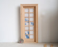 1:12 Scale Miniature Dollhouse Unpainted Wood Casement Door with Frame and Casing, 7-11/16 inch tall