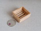 1:12 Scale Miniature Unpainted Wood Storage Basket, Slatted, 13/16 inch tall, DIY Dollhouse Supply