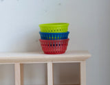 1:12 Dollhouse Supplies Miniature plastic basket sift dolls house 1 12th scale miniature set of 3 - C020