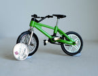 1:12 Scale Miniature Kid Size Freestyle Bike, Front and Rear Pegs, 3-15/16 inch long, DIY Dollhouse Supply (green)