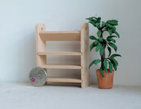 1:12 Dollhouse Furniture Unfinished Wooden Miniature 4 Tier Shoe Rack Bookshelf - I032