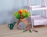 1:12 Dollhouse Miniature Plant with Clay Pottery Garden Flowers 2-3/8"(H) - B061