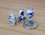 1:12 Dollhouse miniature ceramic china flower vase set of 3 - B103