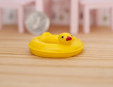 Dollhouse miniature Pool Float, swimming inflatable, yellow duck tube (in hard plastic) - H033