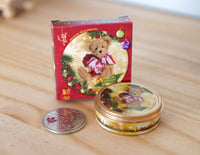 Miniature Butter Cookies, 1 Inch Scale Bears Cover Box with 7 Half Inch Scale Danish Cookies