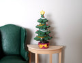 1:12 Scale Miniature Decorated Christmas Tree with Top Star, Red and Gold Pot, 3-1/8 inch tall, DIY Dollhouse Supply