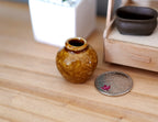 Miniatura in scala 1:12 vaso portapiante in ceramica smaltata, altezza 1 inch, accessori fai da te per casa delle bambole (marrone ambra)
