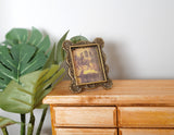 1:12 Dollhouse Supplies Miniature Metal Rectangular Ornate Photo Frame with Stand - B054