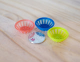 1:12 Dollhouse Supplies miniature square plastic basket set in 3 different color - C020
